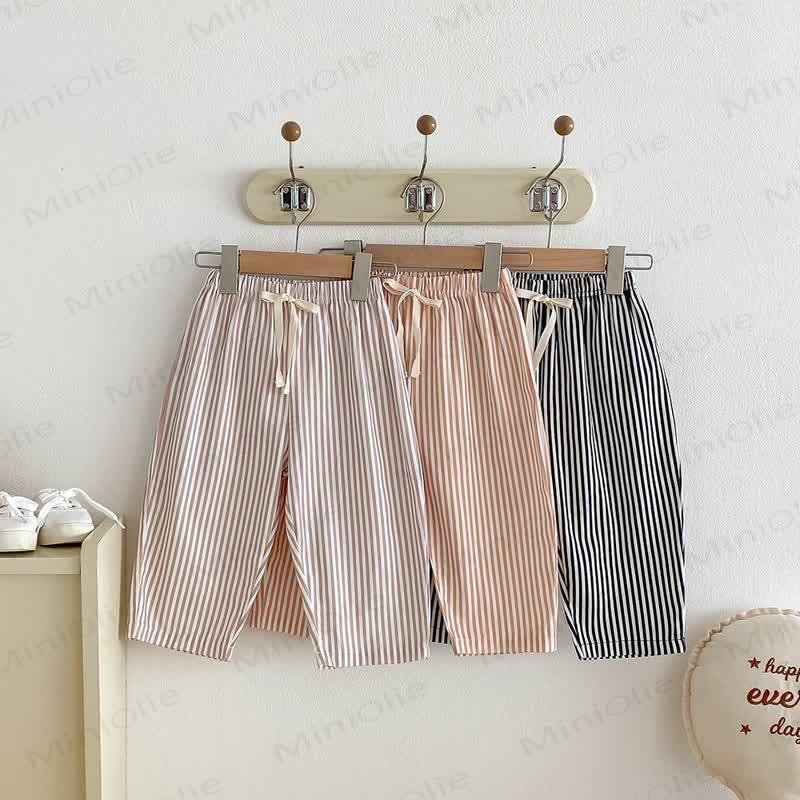 Pantaloni a righe con fiocco per neonati e bambini - image 3