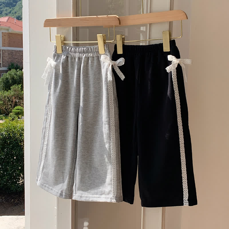 Pantaloni larghi con fiocco per bambina - image 1