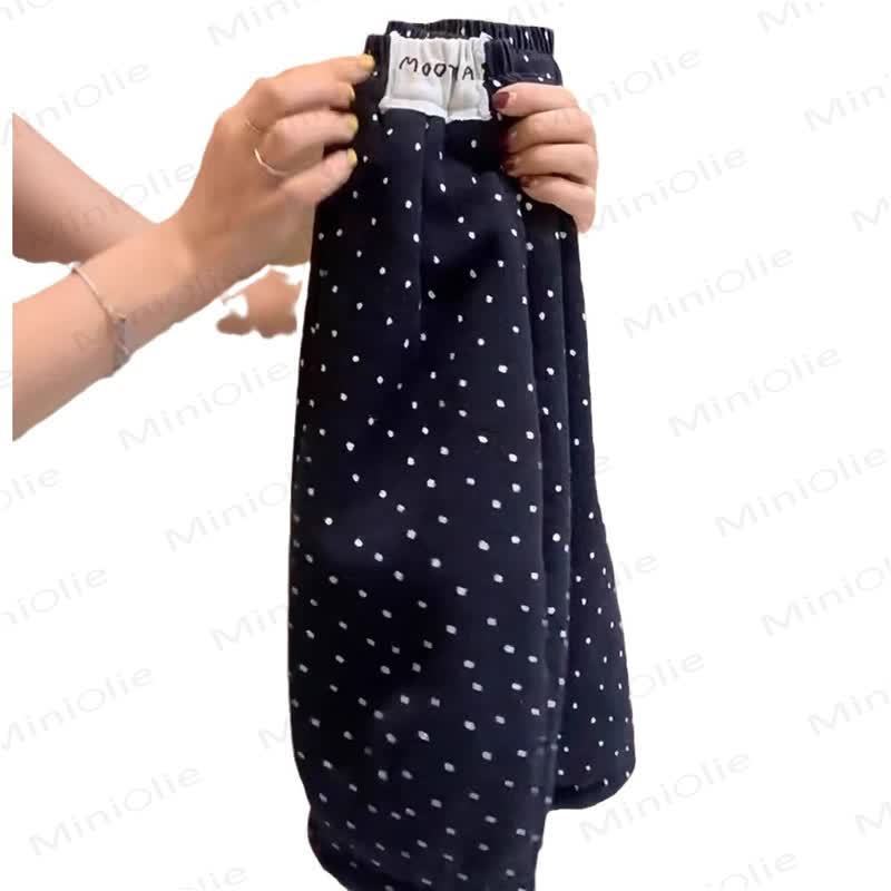 Pantaloni foderati in pile a pois per neonati e bambini - image 3