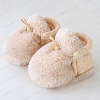Scarpe calde in pile per bambini - Beige - 6-12 mesi - image 3