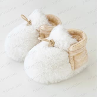 Scarpe calde in pile per bambini - Bianco - 6-12 mesi - image 2