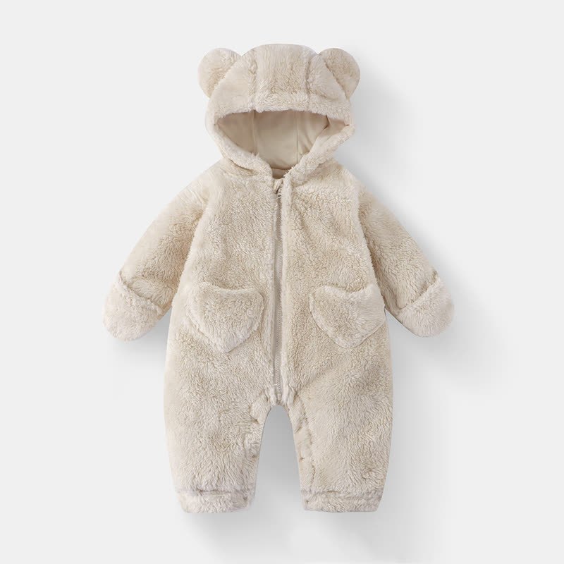 Tutina in pile con cappuccio Baby Bear - Beige - 12-18 mesi - image 1