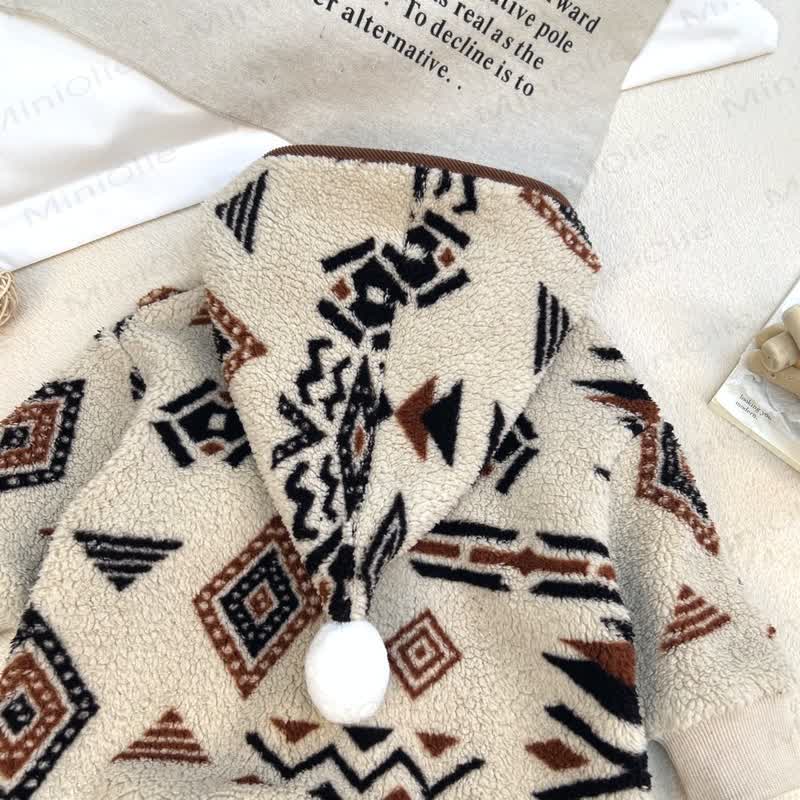 Tutina da neonato in sherpa con cappuccio e cerniera frontale - image 4