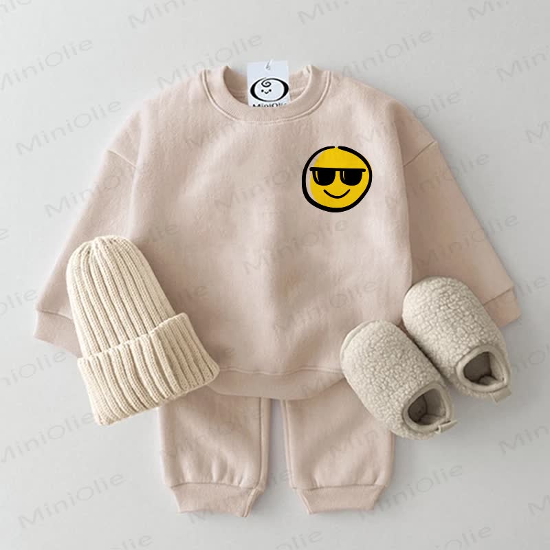 Set di 2 occhiali da sole beige con faccina sorridente per bambini - Beige - 2-3T - image 1