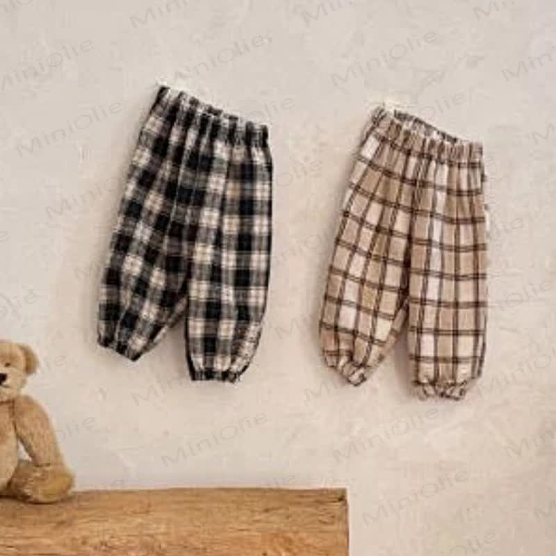 Pantaloni da jogging a quadri per neonati e bambini - image 2