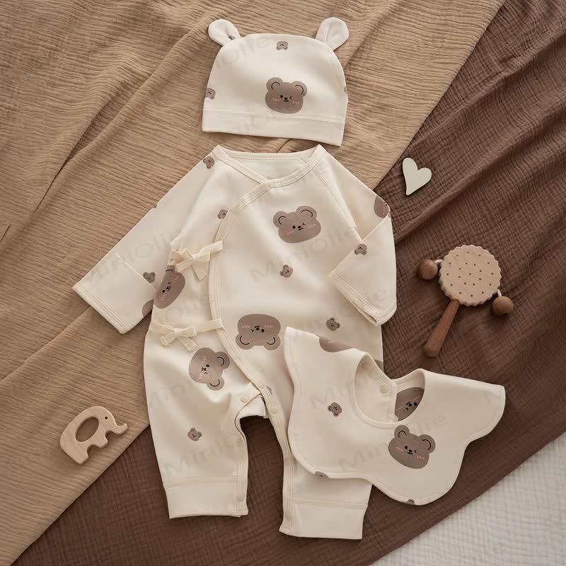 Tutina kimono per neonato Baby Bear - Stampa orso beige - 6-12 mesi - image 2
