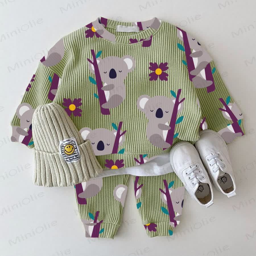 Felpa Baby Waffle Koala in 2 pezzi - Verde - 18-24 mesi - image 1