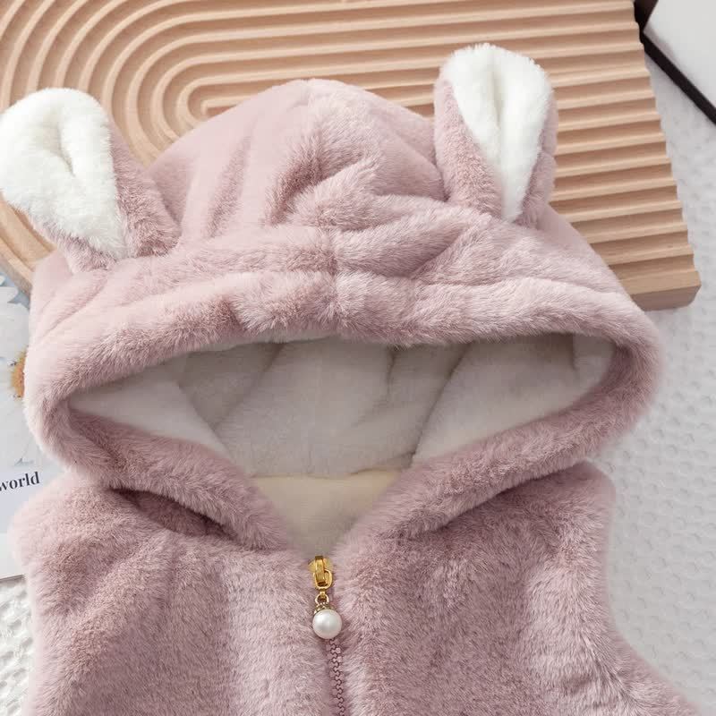 Gilet con cappuccio in pile per neonati e bambini - image 3