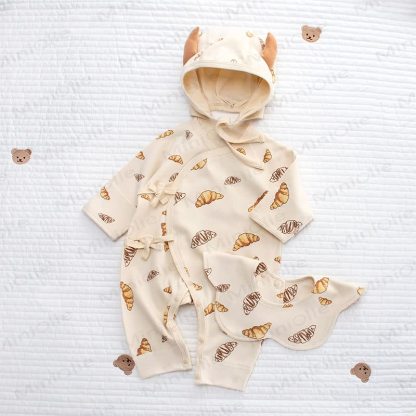 Tutina per neonato con stampa croissant - Beige - 6-12 mesi - image 1