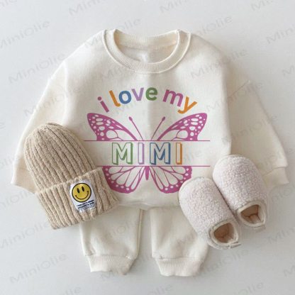 I LOVE MY MIMI Baby Butterfly Felpa bianca set 2 pezzi - Bianco - 2-3T - image 1