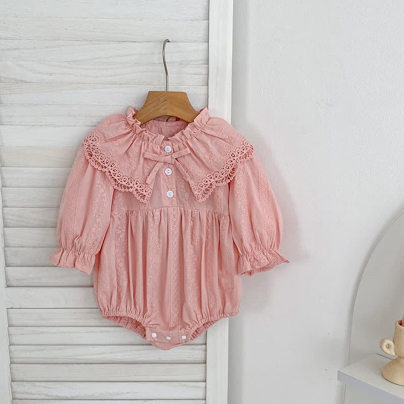 Vestito/body con fiocco in pizzo e revers per bambina - Body rosa - 8 anni - image 5