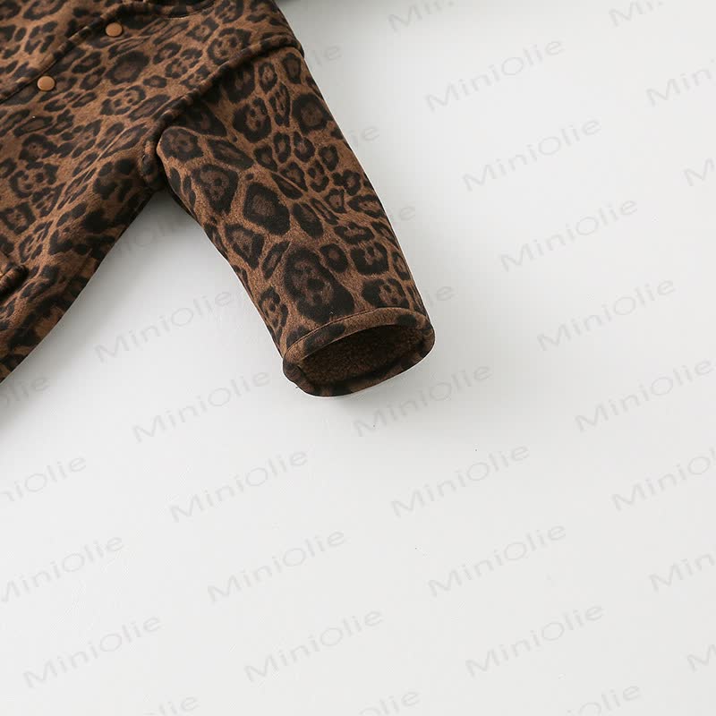 Tutina con cappuccio e stampa leopardata per neonati - image 4