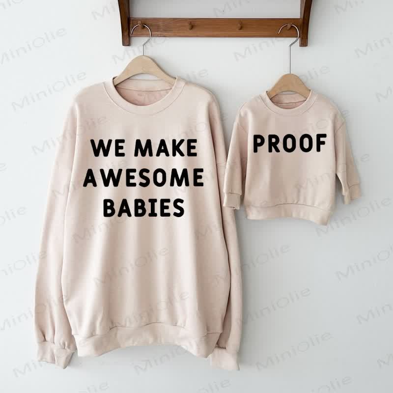 CREIAMO BAMBINI FANTASTICI/Maglia beige per famiglie a prova di bambino - Beige - Felpa per adulti: XL - image 1