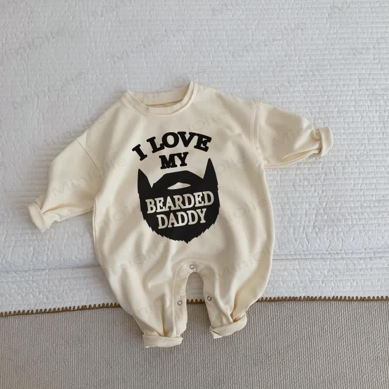 AMO IL MIO PAPA' BARBUTO Tutina beige per neonati - Beige - 2-3T - image 1