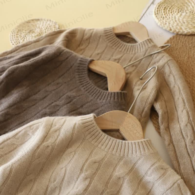 Maglione girocollo in maglia tinta unita per bambini - image 2