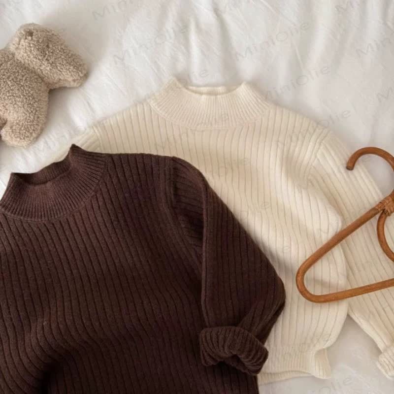 Maglione caldo lavorato a maglia per bambini, tinta unita - Marrone - 10 anni - image 4