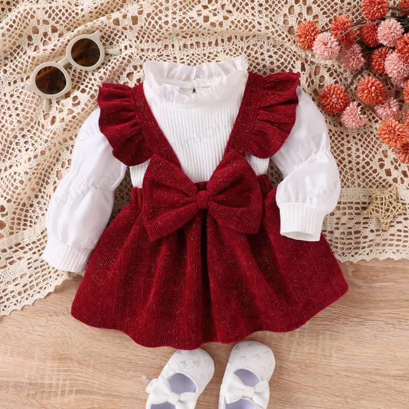 Vestito con maniche a palloncino per bambina - Rosso - 12-24 mesi - image 1