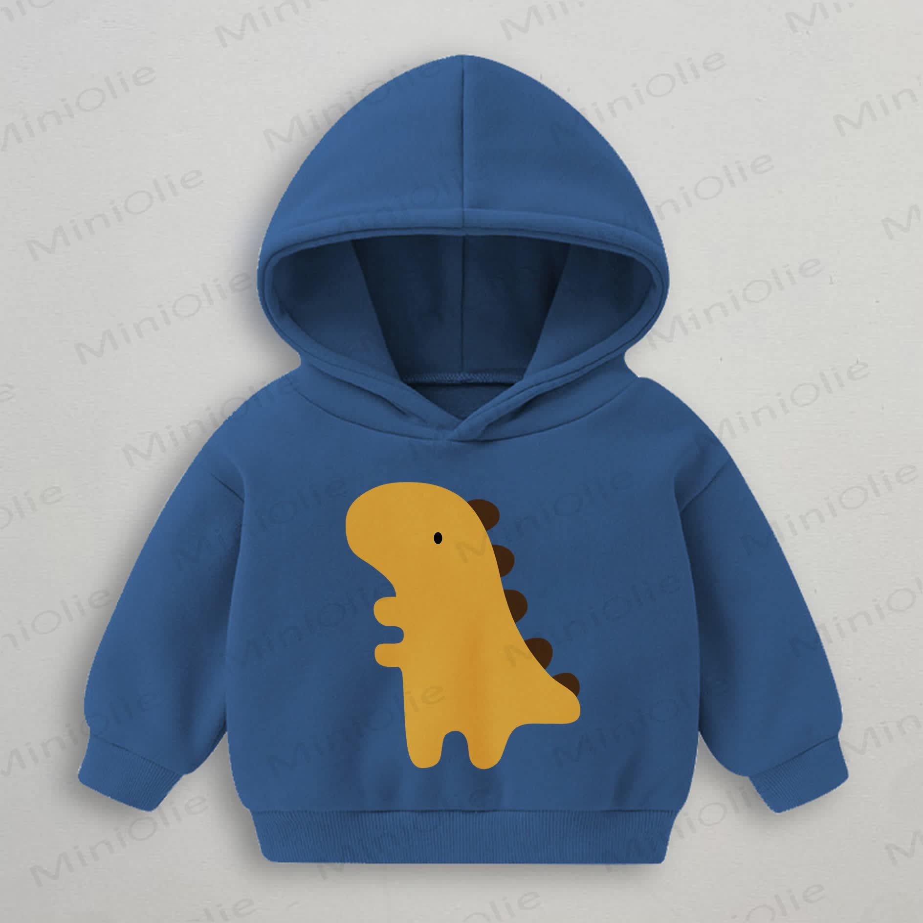 Felpa con cappuccio blu con dinosauro carino per bambini - Blu - 3-5T - image 1
