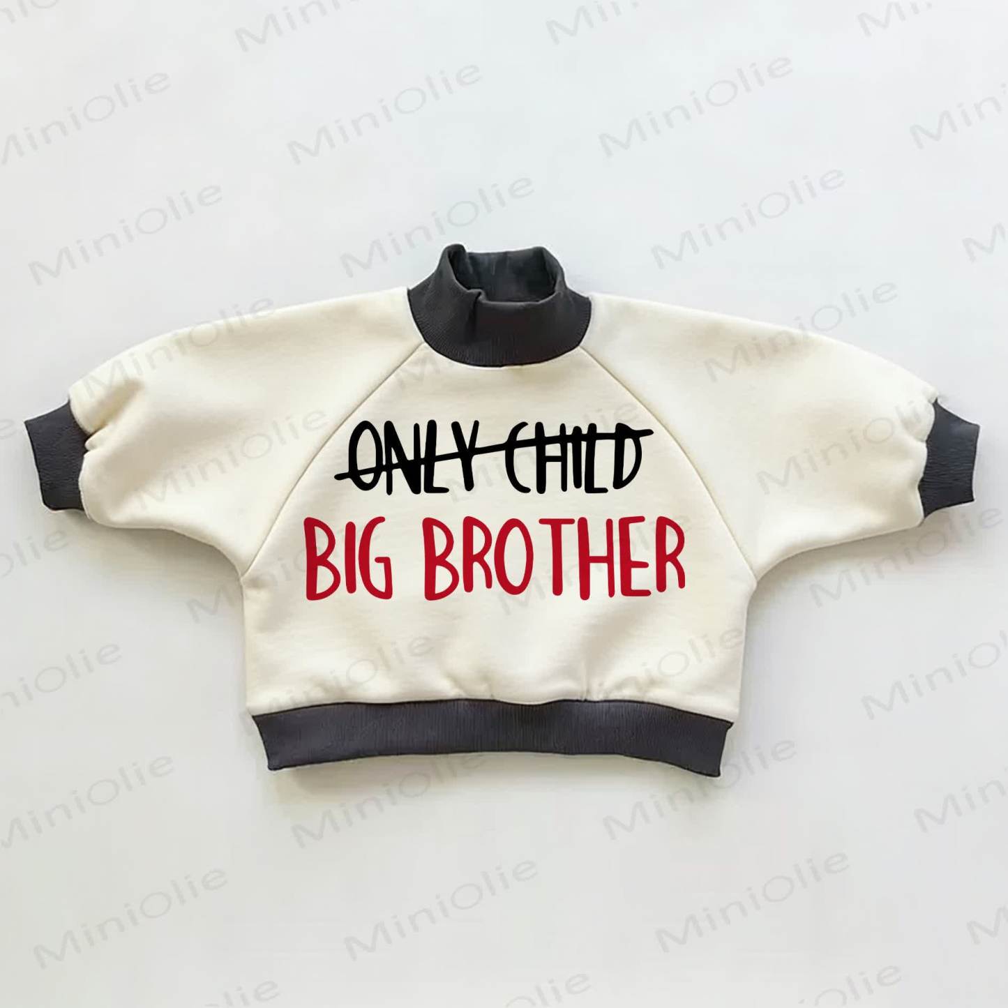 Felpa color block per bambini BIG BROTHER Baby - Beige e nero - 3-5T - image 1