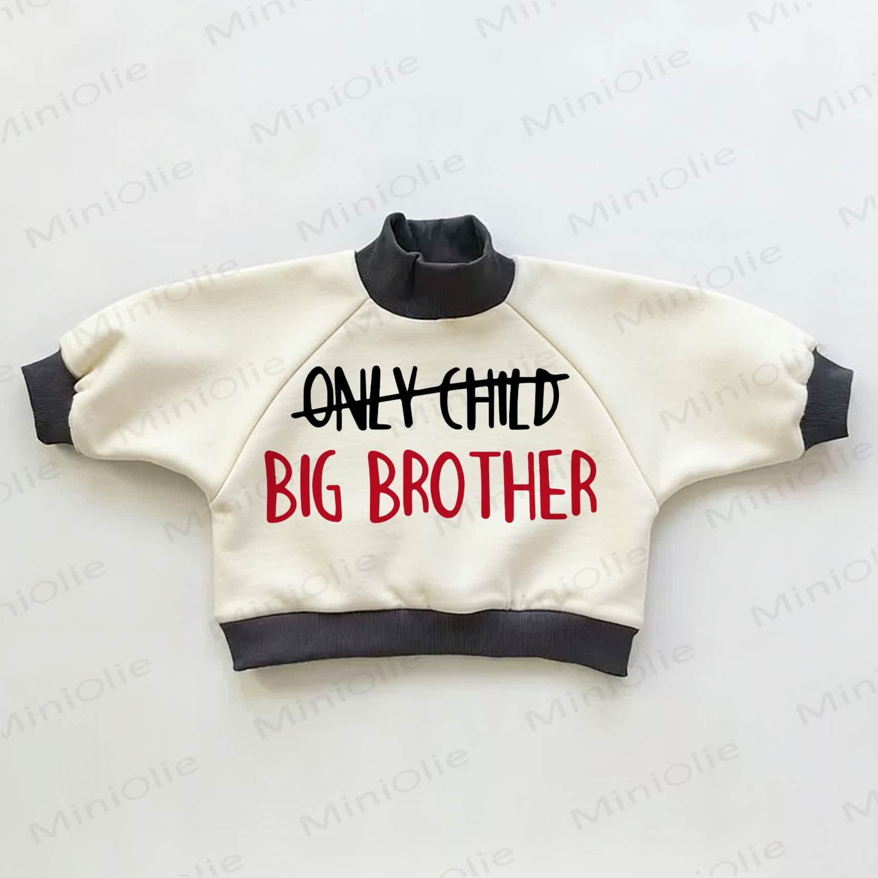 Felpa color block per bambini BIG BROTHER Baby - Beige e nero - 3-5T - image 1