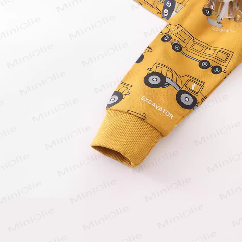 Felpa girocollo con stampa di cartoni animati di escavatori per bambini - image 5