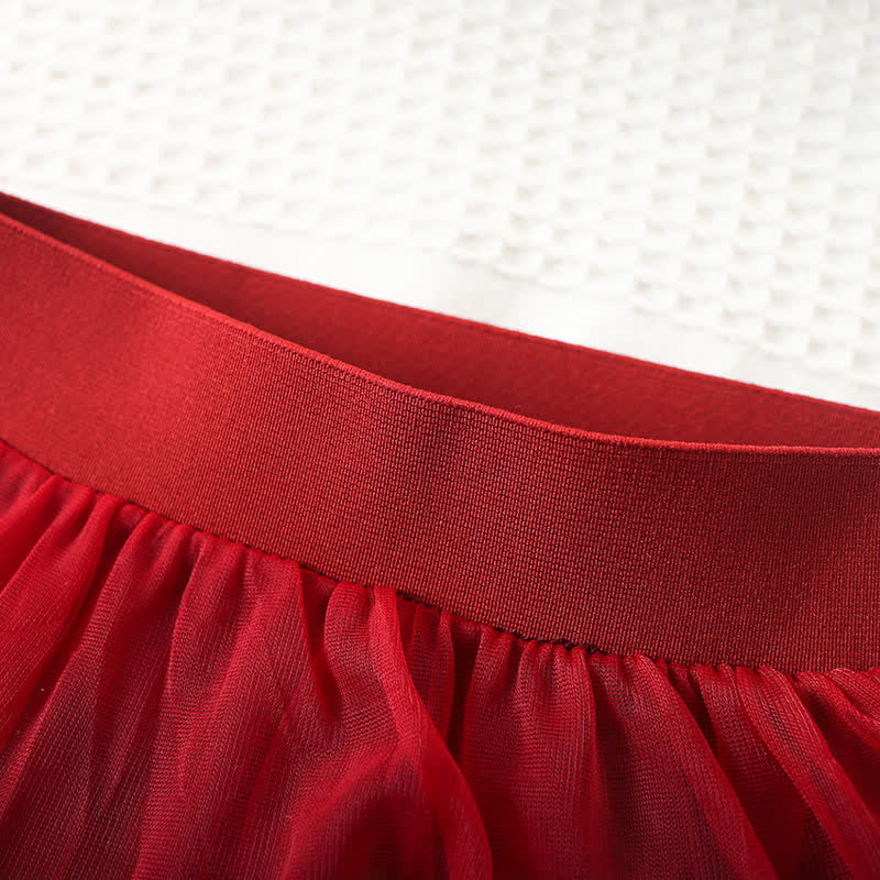 Maglione lavorato a maglia o gonna tutù con ricamo a forma di cuore per bambina - image 7