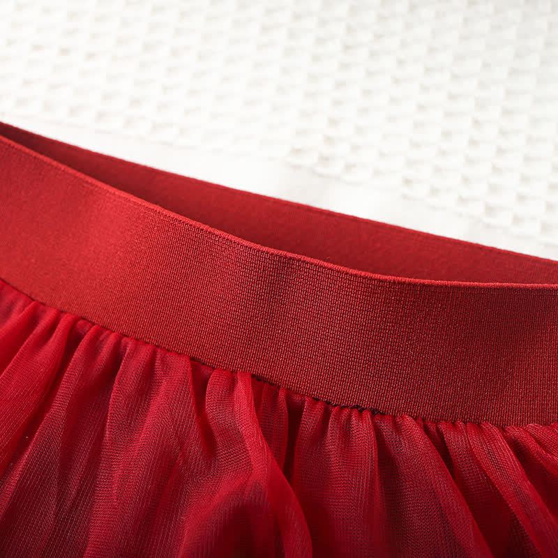 Maglione lavorato a maglia o gonna tutù con ricamo a forma di cuore per bambina - image 7