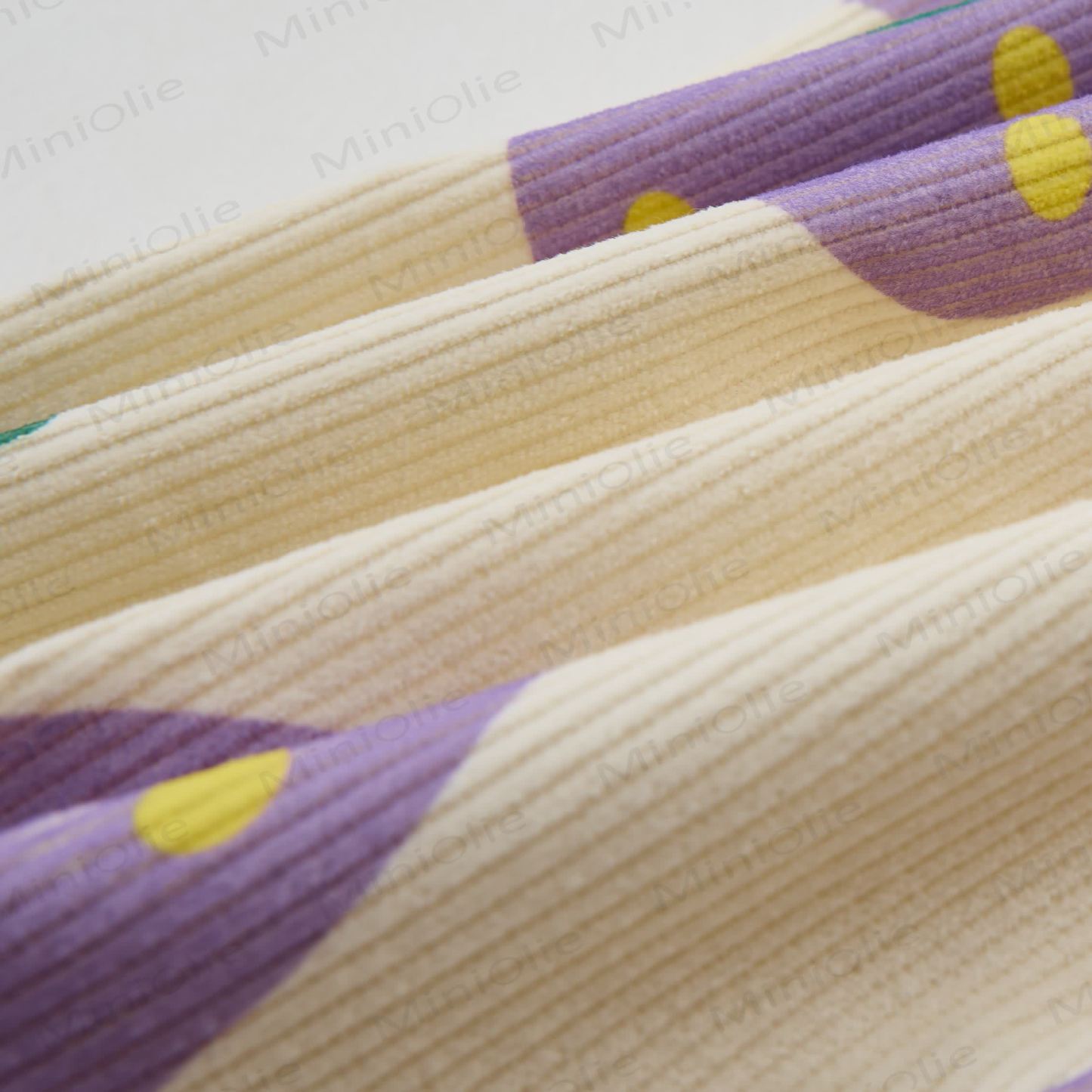 Salopette in velluto a coste beige, viola e fragola per neonati e bambini - image 5