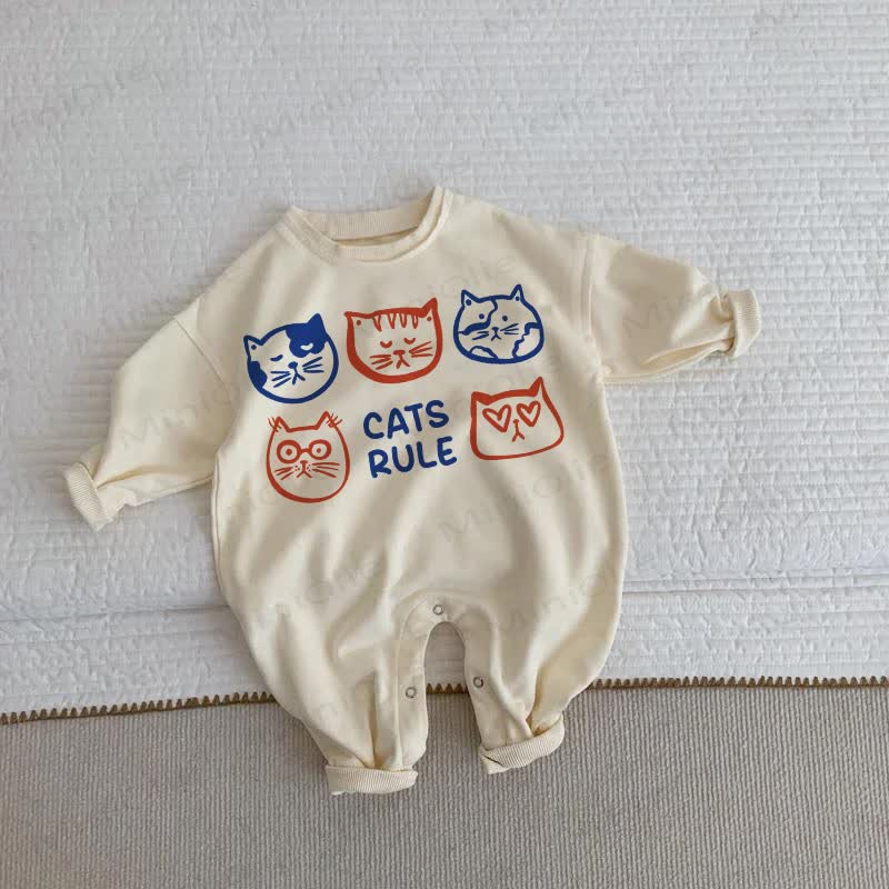 Tutina beige per neonati CATS RULE Love - Beige - 2-3T - image 1