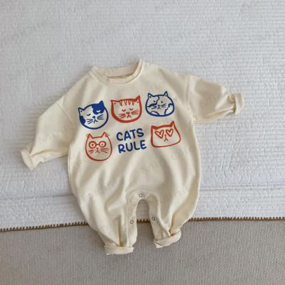 Tutina beige per neonati CATS RULE Love - Beige - 2-3T - image 1
