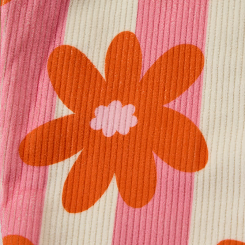 Pantaloni a righe con fiori per neonati e bambini - image 5