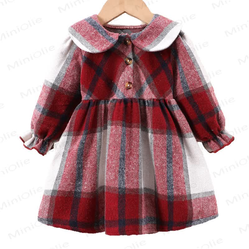 Vestito con colletto scozzese per bambina - image 3