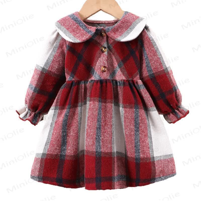Vestito con colletto scozzese per bambina - image 3