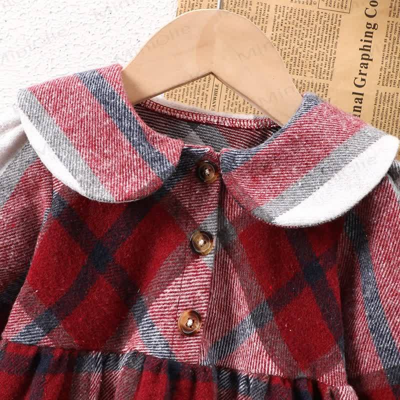 Vestito con colletto scozzese per bambina - image 4