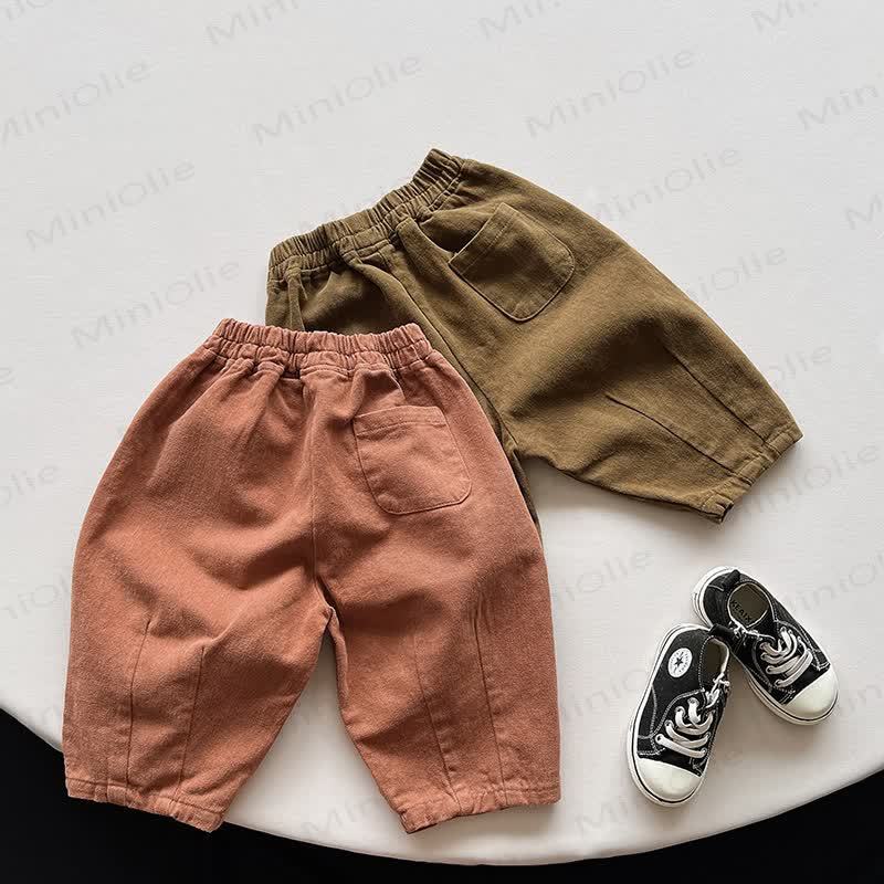 Pantaloni larghi tinta unita per neonati e bambini - image 1