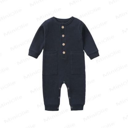 Tutina per neonato tinta unita - Blu navy - 12-18 mesi - image 2