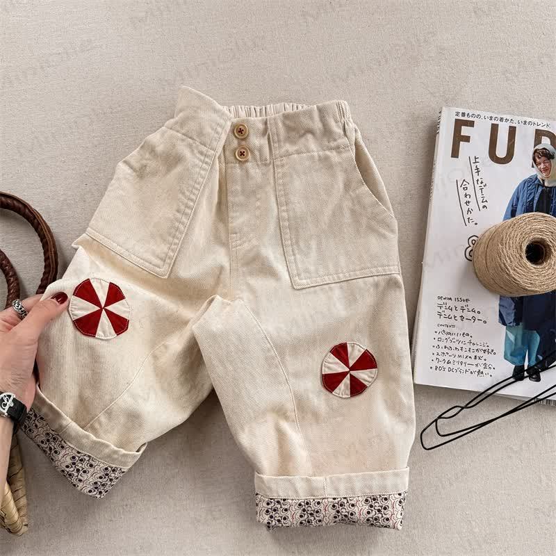 Pantaloni larghi a fiori per neonati e bambini - Beige - 8 anni - image 2