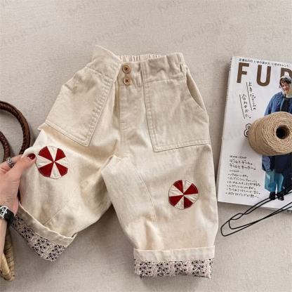 Pantaloni larghi a fiori per neonati e bambini - Beige - 8 anni - image 2