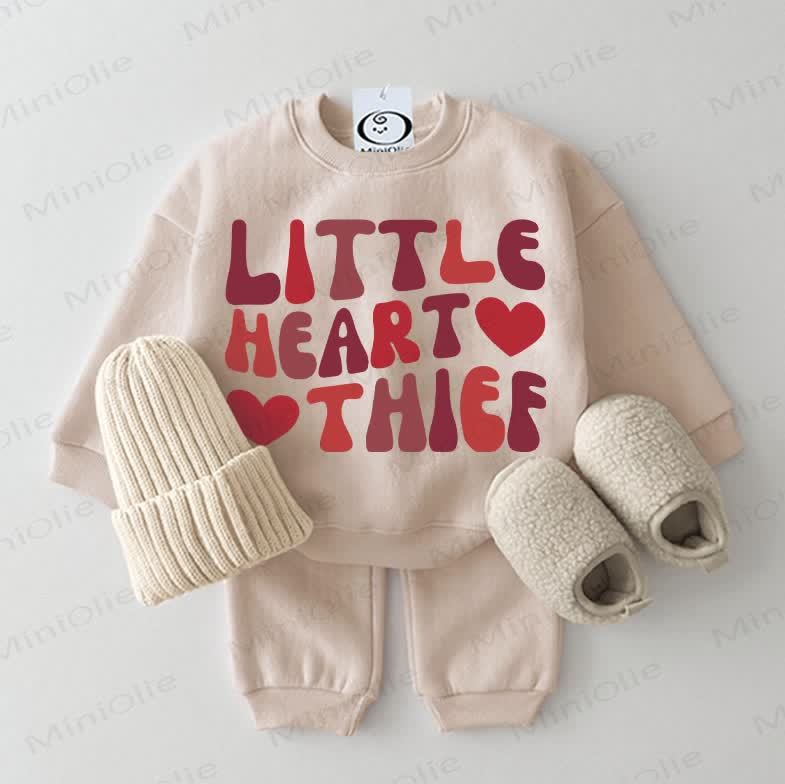 LITTLE HEART THIEF Felpa per neonati, set 2 pezzi beige - Beige - 2-3T - image 1