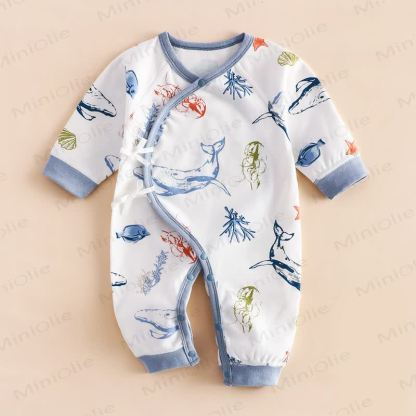 Pigiama neonato con stampa Baby Ocean World - Blu - 3-6 mesi - image 1