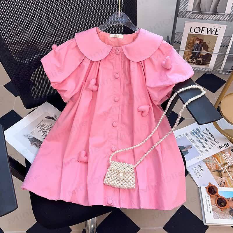 Vestito con colletto e scritta "Love" per bambina - Rosa - 10 anni - image 1