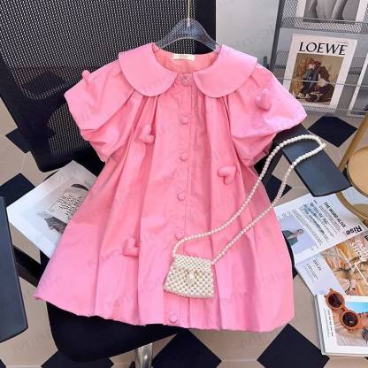 Vestito con colletto e scritta "Love" per bambina - Rosa - 10 anni - image 1