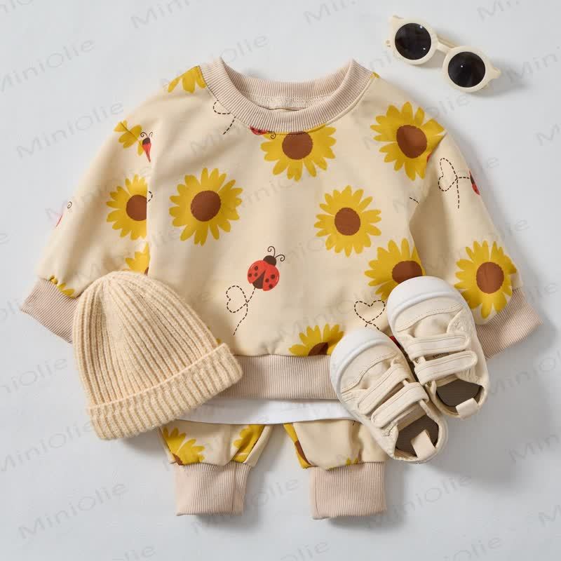 Set da 2 pezzi Baby Toddle Girasole Cuore Albicocca - Albicocca - 3-5T - image 1