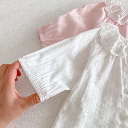 Tutina a fiori con coniglietto per bambina/top tinta unita - image 11