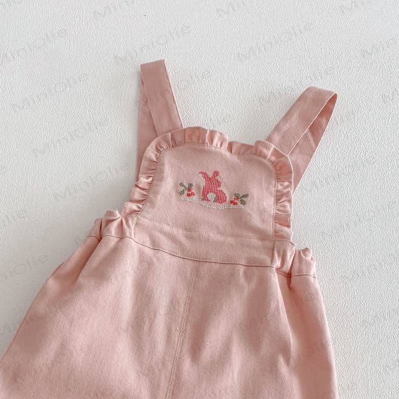 Tutina a fiori con coniglietto per bambina/top tinta unita - image 6