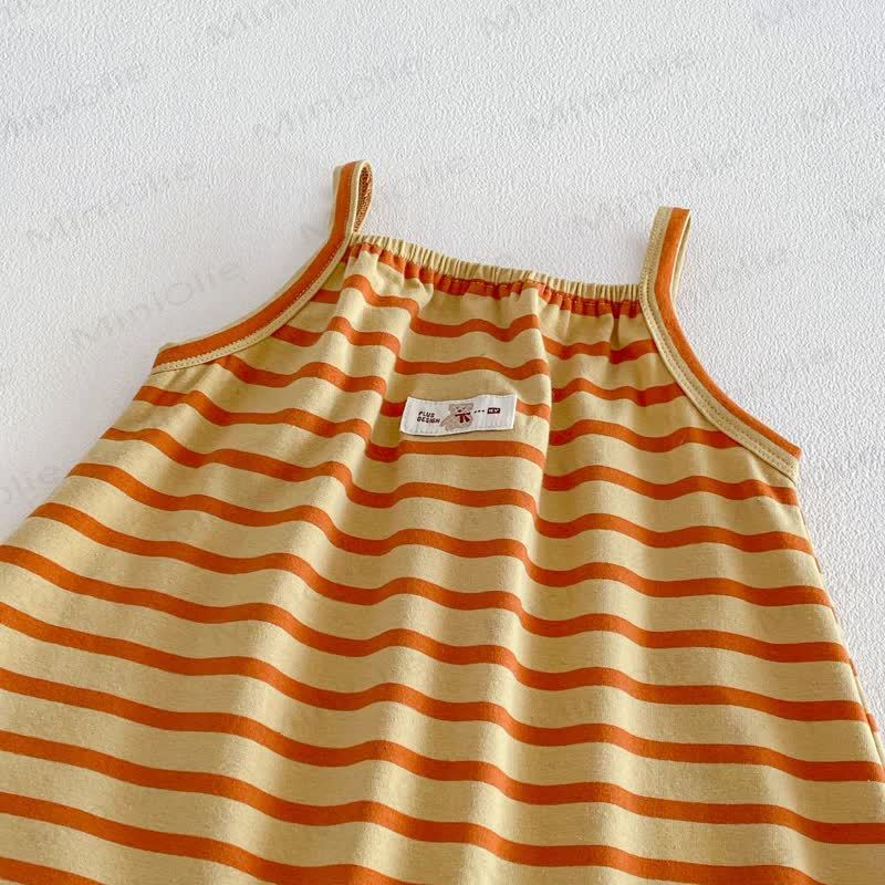 Salopette a righe con fiocco e orsetto per neonati e bambini - image 10