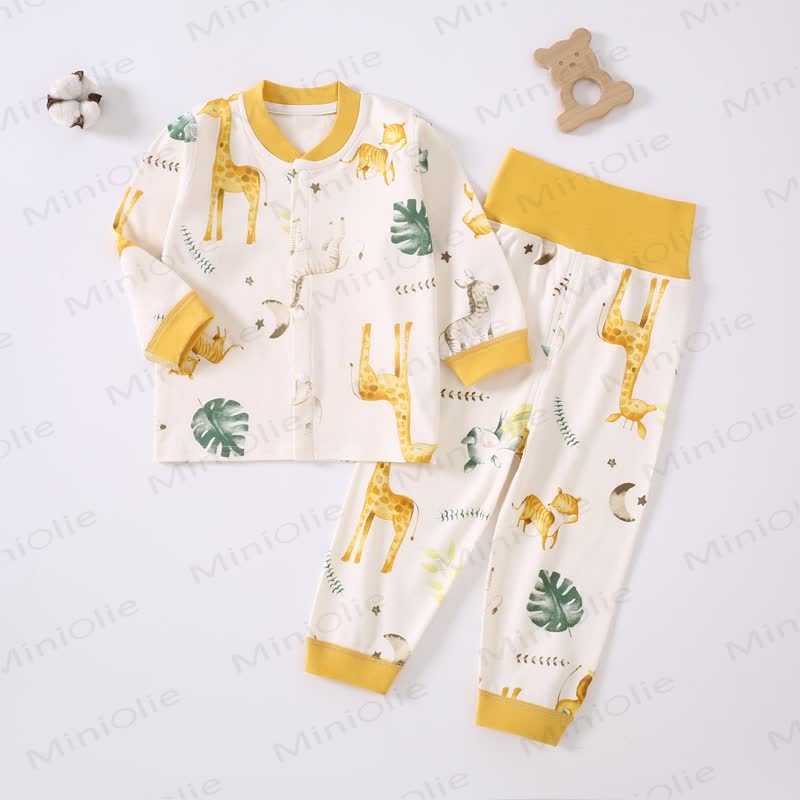 Pigiama con stampa Baby Animal Kingdom, set da 2 pezzi - Bianco - 2-3T - image 1