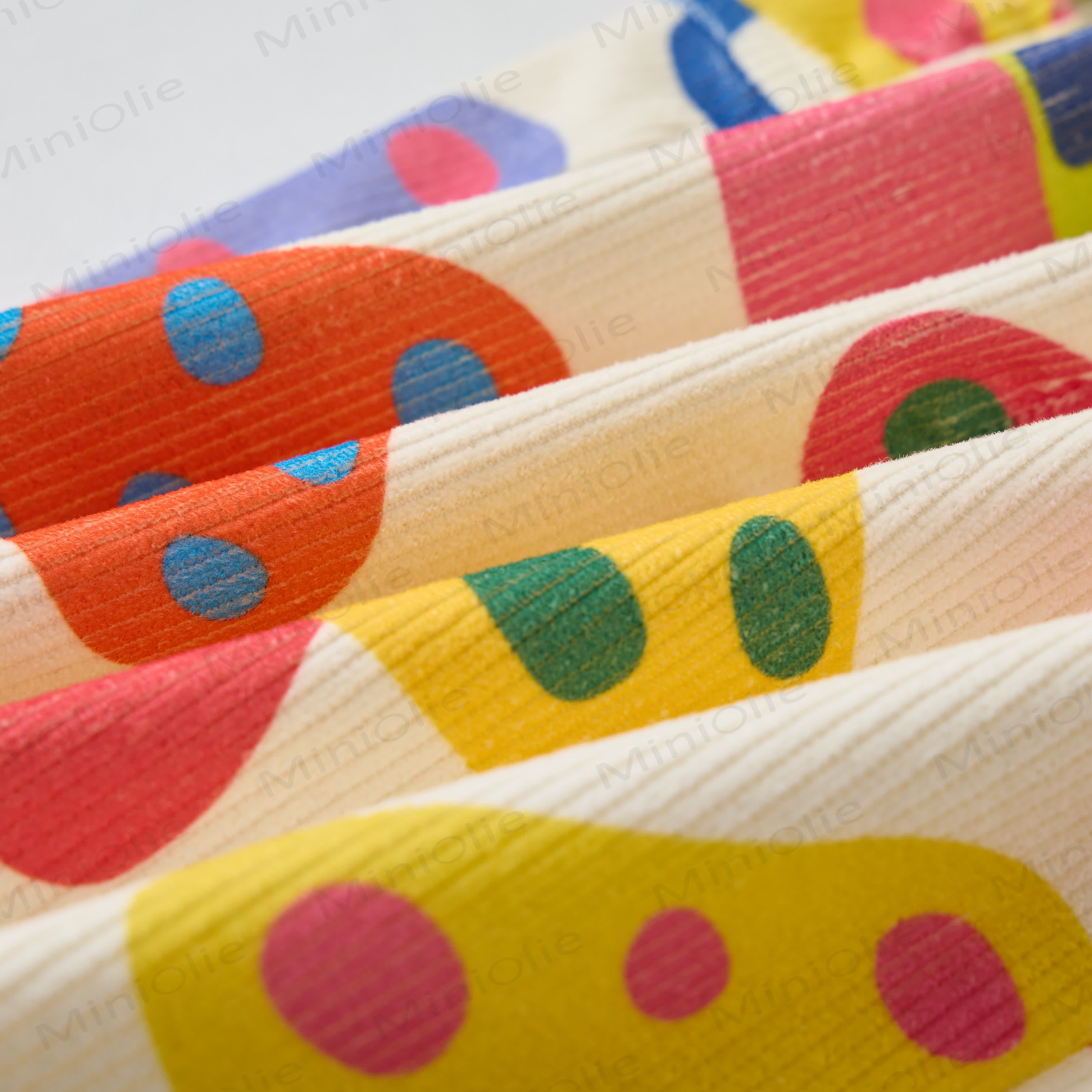 Salopette in velluto a coste beige con motivo a fungo colorato per neonati e bambini - image 7