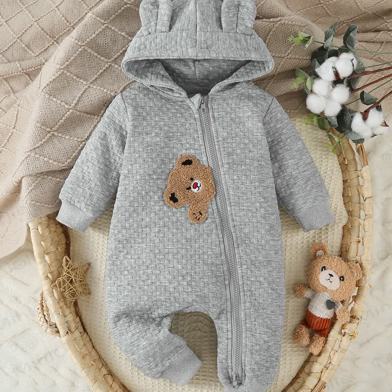 Tutina con cappuccio e cerniera Baby Bear - Grigio - 12-18 mesi - image 1