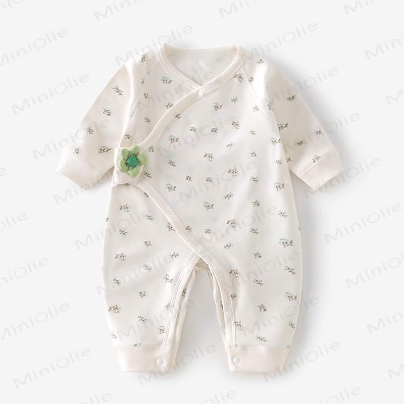 Pagliaccetto pigiama kimono floreale per bambini - Verde - 3-6 mesi - image 3